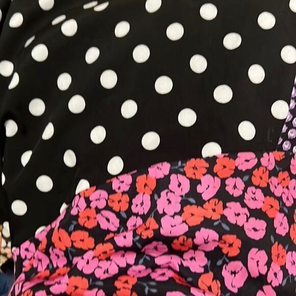 PAPER PARACHUTE MIXED BOTANICAL POLKA DOT MAXI DRESS NWT SIZE L - Picture 2 of 11